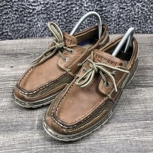 Sperry Top-Sider Shoes Mens Size 8 Brown Leather Boat Memory Foam STS13061
